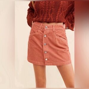 Free People Ray Cord Mini Skirt